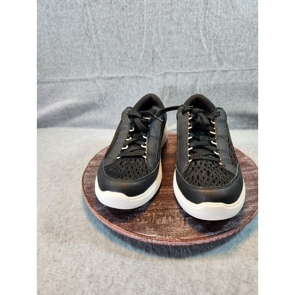 RYKA Astrid Black Mesh Athletic Sneakers With Holographic Heel Accent‎